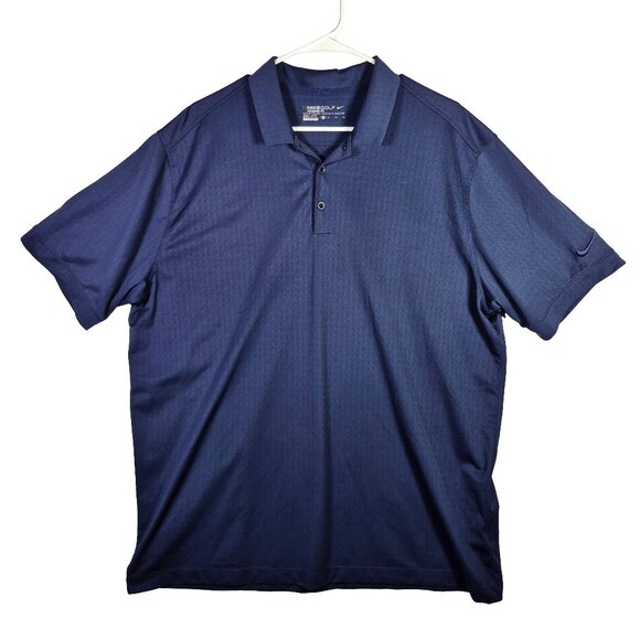 Nike Dri Fit Golf Polo Solid Navy Blue, Men’s XL  Lightweight Thin Stretch - Picture 1 of 6